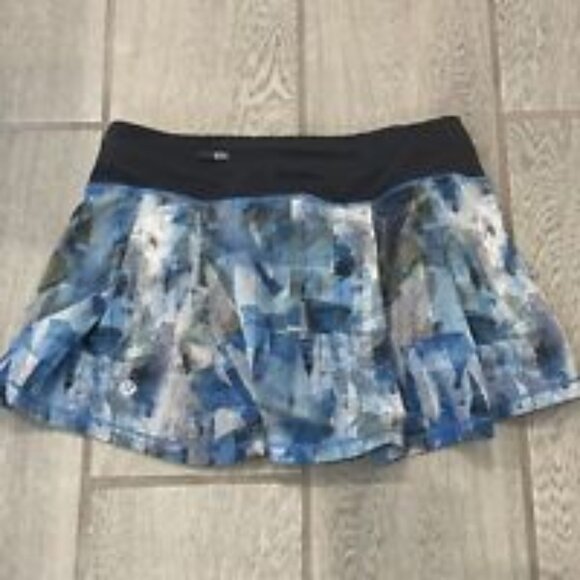 Lululemon Pace Rival Skort Skirt Sun Dazed Multi Blue Size 4 Regular EUC - Picture 4 of 12